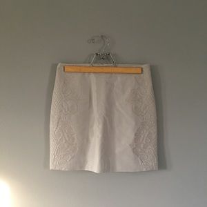 Faux Leather Embroidered Skirt